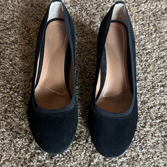 Vionic Natalie black suede pumps with tortoise block heel Size 8 - Picture 3 of 13
